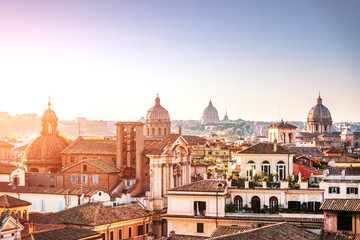 Top view of the city of Rome, Italy