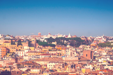 Top view of the city of Rome, Italy