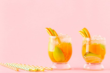 Refreshing summer cocktail/detox fruit infused water