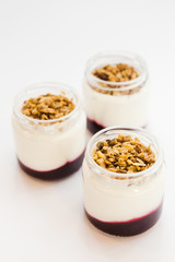 delicious and healthy homemade yogurt with jam
