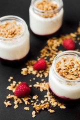 delicious and healthy homemade yogurt with jam