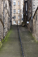 Fototapeta na wymiar Staircase in Edinburgh old town