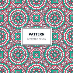 Ethnic floral seamless pattern with mandalas