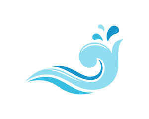 Blue Water Abstract Wave Icon Logo