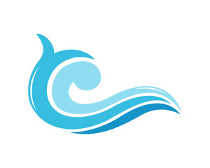 Blue Water Abstract Wave Icon Logo simple design