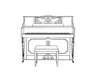 outline piano vector © Dzmitry