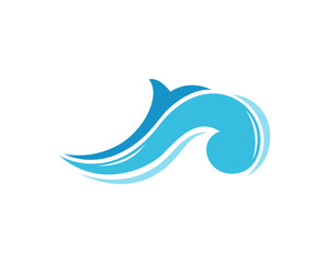 Blue Water Abstract Wave Icon Logo 