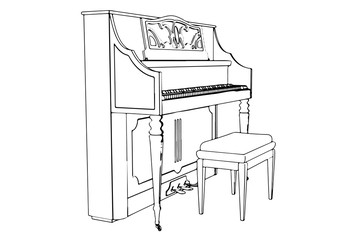 outline piano vector © Dzmitry