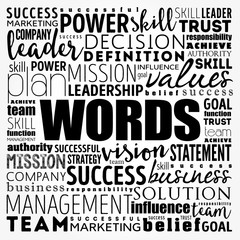 WORDS word cloud collage, business concept background