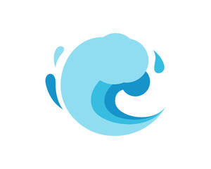 Abstract blue Wave Icon Logo Circle