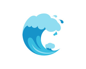 Abstract blue Wave Icon Logo Circle flowing