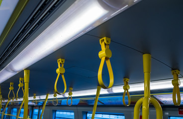Handrail yellow of the austria train