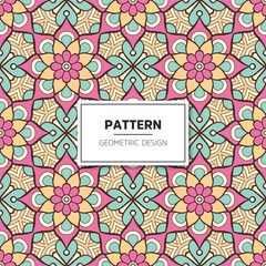Ethnic floral seamless pattern with mandalas