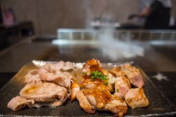 Grill pork steak food