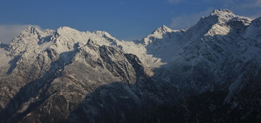 Laurebina La mountain pass in spring. Scene in Nepal.