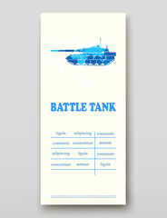 Battle tank leaflet cover presentation abstract, layout size technology annual report brochure flyer design template vector