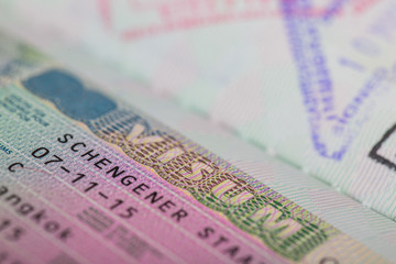 Fototapeta premium Close up Visa for entry