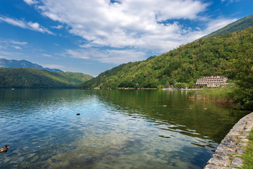 Fototapeta na wymiar Lake of Levico Terme - Trentino Italy