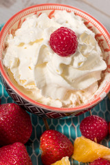strawberries with whipped cream