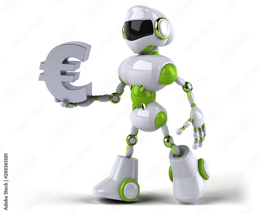 Wall mural green robot - 3d illustration