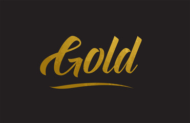 Gold gold word text illustration typography