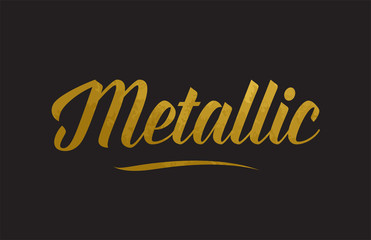 Metallic gold word text illustration typography