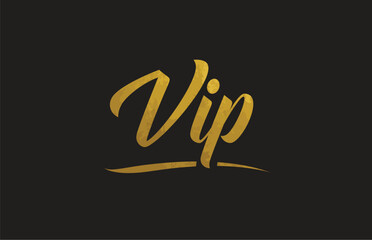 Vip gold word text illustration typography
