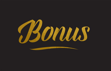Bonus gold word text illustration typography