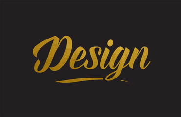 Design gold word text illustration typography