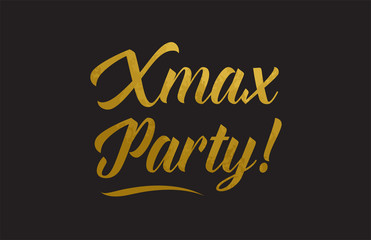 Naklejka na ściany i meble Xmax Party gold word text illustration typography