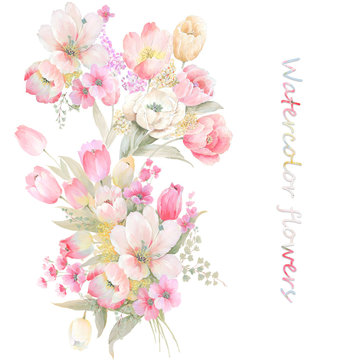 Elegant watercolor flowers