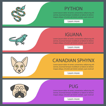 Pets web banner templates set