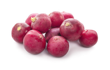 Small garden radish isolated on white background
