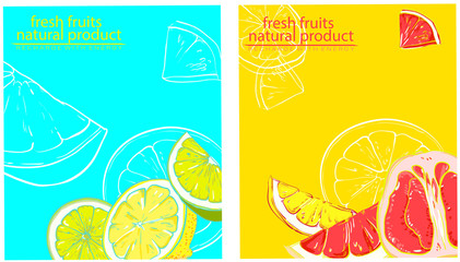 Tropical backgrounds with citrus slices.