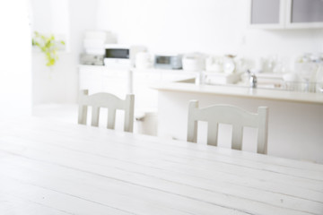 White kitchen background