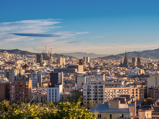 Naklejka premium Barcelona cityscape, Spain