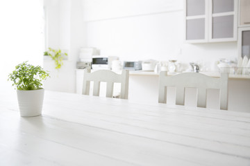 White kitchen background