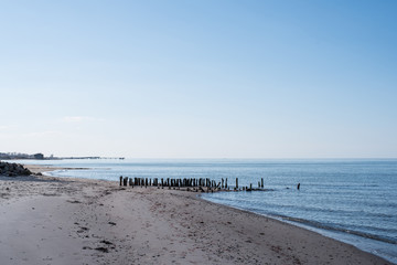 tranquil scene at empty beach on Graswarder peninsula near Heiligenhafen, Germany