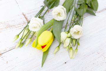 Tulips and eustoma