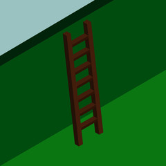 Isometric ladder illustration. Vector