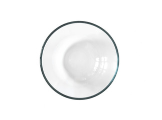 Top view Glass bowl isolated on white background