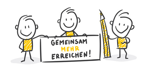 Strichfiguren / Strichmännchen: Gemeinsam mehr erreichen. (Nr. 218)