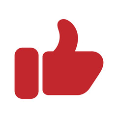 red mitten thumb up icon. Vector illustration