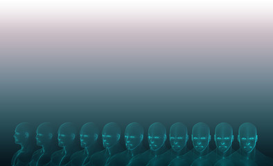 Fototapeta premium 3D rendering of Human heads
