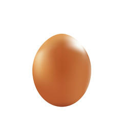 brown egg. realistic isolated on white. Vector illustration. 3D template.