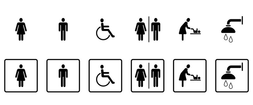 WC & Toiletten - Piktogramme (in Schwarz)