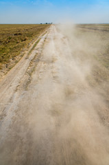 Naklejka premium Dusty track at Los Llanos