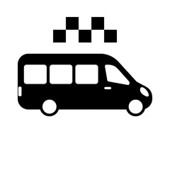 Taxi bus or taxi van vector flat icon for apps and websites