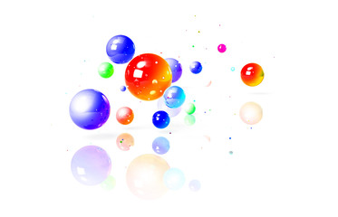 球体　イメージ　カラフル　白