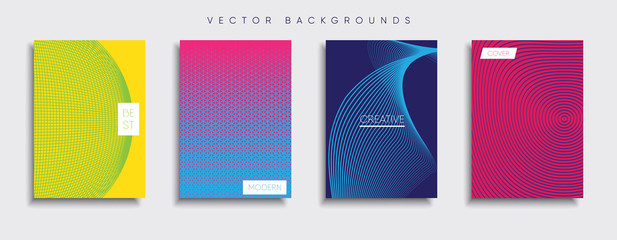 Vector cover designs. Future Poster template. Smartphone modern background set.